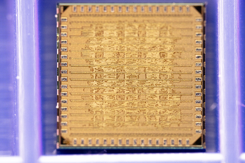 AI microchip extreme closeup