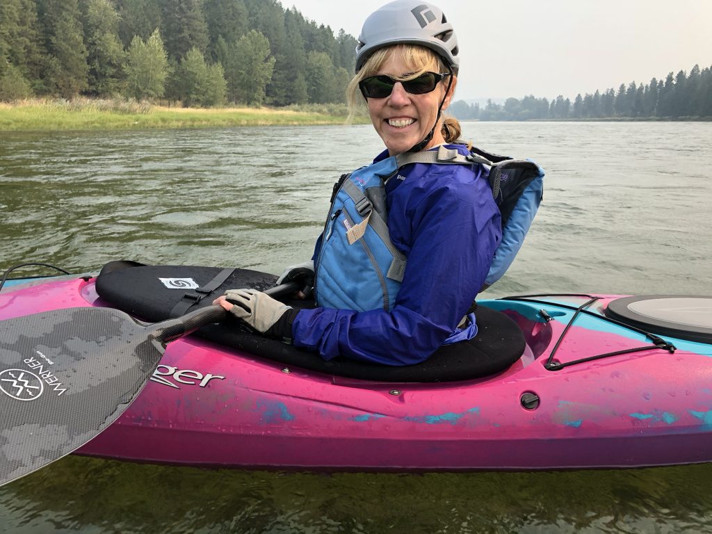 Booga Gilbertson in kayak