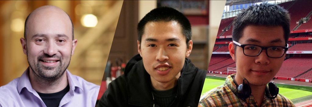 left to right: Eli Shlizerman, Xiulong Liu, Kun Su 