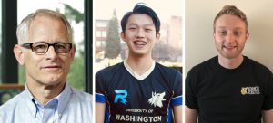 Headshots of Blake Hannaford, Winston Chen and Kevin Egedy