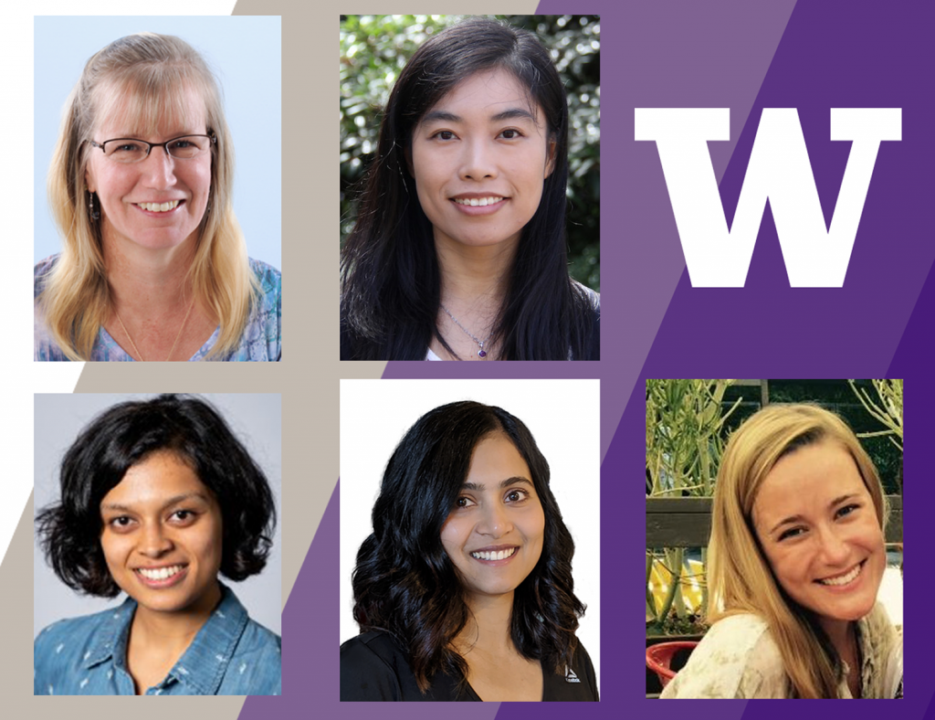 UW research team members, clockwise from left to right: Denise Wilson, Ziyan Bai, Morgan Anderson, Neha Kardam, Shruti Misra