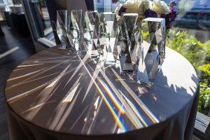 2022 Diamond Awards on a table
