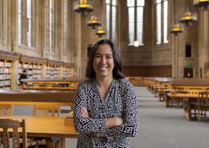 UW ECE Professor Kai-Mei Fu in the Suzzallo Reading Room on the UW campus