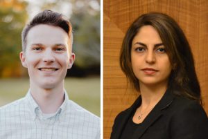 Headshots of John Ragland (left) and Shima Abadi (right)