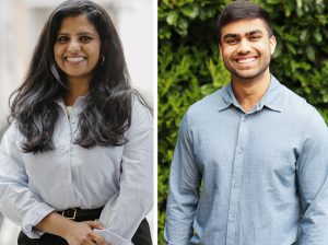 Headshots of Niveditha Kalavakonda and Devan Perkash