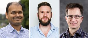 From right to left: Headshots of Arka Majumdar, Felix Heide, and Karl Böhringer