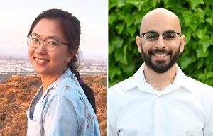 Headshots of BioE doctoral students Jasmine Zhou and Karam Khateeb