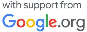 "With support from Google.org" logo