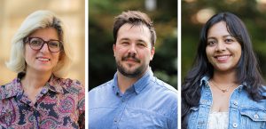 Headshots, from left to right, of PMP students Bita Massoudi, Jayce Gaddis, and Devika Nair